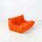 Orangefarbenes Zwei-Sitzer Togo Sofa von Michel Ducaroy für Ligne Roset 3