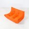 Orangefarbenes Zwei-Sitzer Togo Sofa von Michel Ducaroy für Ligne Roset 9