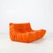 Orangefarbenes Zwei-Sitzer Togo Sofa von Michel Ducaroy für Ligne Roset 4