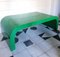 Tavolino da caffè grande vintage postmoderno laccato verde smeraldo, anni '80, Immagine 1