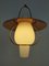Mid-Century Pendant Lamp in Copper and Opal Glass, 1950s 8