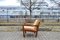 Ocher Leather & Teak Easy Armchair by Niels Eilersen for Illum Wikkelsø, 1960s, Image 15