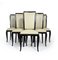 French Art Deco Leather Dining Chairs, 1920s, Set of 6 1