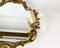 Vintage Brass-Framed Mirror with Two Sconces 5