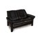 Windsor Leather Loveseat Black Sofa 3