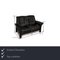 Windsor Leather Loveseat Black Sofa 2