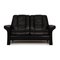 Windsor Leather Loveseat Black Sofa, Image 1