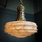 Lampada da soffitto in ottone e vetro marmorizzato, Belgio, anni '20, Immagine 1