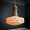 Lampada da soffitto in ottone e vetro marmorizzato, Belgio, anni '20, Immagine 3