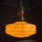 Deckenlampe aus Messing & Marmoriertem Glas, Belgisch, 1920er 2