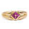 Vintage 18k Gold Ring with Square Cut Rubies, 1970s 1