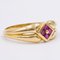 Vintage 18k Gold Ring with Square Cut Rubies, 1970s 3