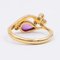 Vintage 18k Yellow Gold with Ruby and Diamonds Ring, 1980s, Image 5