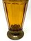 Art Deco Carlsbad Amber Glass Vase on Metal Foot from Moser & Söhne, 1930 5