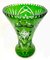 Large Bohemian Vase in Bright Green Crystal, 1930 2