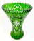 Large Bohemian Vase in Bright Green Crystal, 1930, Image 2