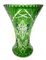 Grand Vase Bohème en Cristal Vert Vif, 1930 9