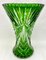 Grand Vase Bohème en Cristal Vert Vif, 1930 11