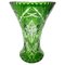 Grand Vase Bohème en Cristal Vert Vif, 1930 1