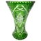 Large Bohemian Vase in Bright Green Crystal, 1930 1