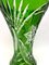 Grand Vase Bohème en Cristal Vert Vif, 1930 3