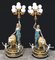 Lampes de Jeune Fille en Bronze avec Angelots Lion, Set de 2 1