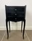 Black Bedside Table with Three Drawers, 1950 3