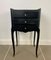 Black Bedside Table with Three Drawers, 1950 2