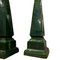 Vintage Green Glazed Ceramic Obelisks, Set of 2 2