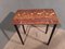 Tavolo con base in ferro e ottone con ripiano in marmo rosso, anni '50, Immagine 2