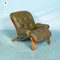 Mid-Century Green Leather Lounge Chair by Rybo Rykken Norway for Rybo Rykken & Co, 1960s, Image 1
