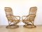 Wicker & Bamboo Armchairs, 1970s, Set of 2 1