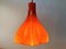 Flower Shaped Orange Glass Pendant Lamp by Peill & Putzler, Germany, 1970s 4
