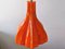 Flower Shaped Orange Glass Pendant Lamp by Peill & Putzler, Germany, 1970s 3