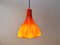 Flower Shaped Orange Glass Pendant Lamp by Peill & Putzler, Germany, 1970s 8