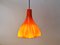 Flower Shaped Orange Glass Pendant Lamp by Peill & Putzler, Germany, 1970s, Image 8