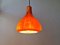 Flower Shaped Orange Glass Pendant Lamp by Peill & Putzler, Germany, 1970s 7