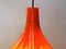 Flower Shaped Orange Glass Pendant Lamp by Peill & Putzler, Germany, 1970s 5