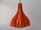 Flower Shaped Orange Glass Pendant Lamp by Peill & Putzler, Germany, 1970s 1