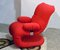 Italian Red Armchair with Chromed Details, 1970s 2