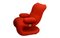 Italian Red Armchair with Chromed Details, 1970s 1