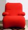 Italian Red Armchair with Chromed Details, 1970s 4