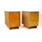 Czechoslovakian Two Bedside Tables in Wood and Glass, 1940s, Set of 2 5