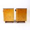 Czechoslovakian Two Bedside Tables in Wood and Glass, 1940s, Set of 2 8