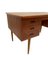 Danish Curved Teak Writing Desk with Recessed Handles, 1960s 9