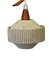 Five-Armed Ceiling Lamp in Teak with Wrapped Shades, 1960s 11