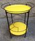 Trolley in Brass & Double Yellow Lacquered Iron with Bottle Holder, 1960s 3