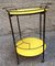 Trolley in Brass & Double Yellow Lacquered Iron with Bottle Holder, 1960s 1