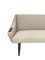 Danish Three-Seater Sofa in Cream Wool with Teak Feet, 1960s 4