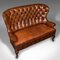 Antique English Edwardian Leather Button Back 2-Seater Sofa, 1890s 6